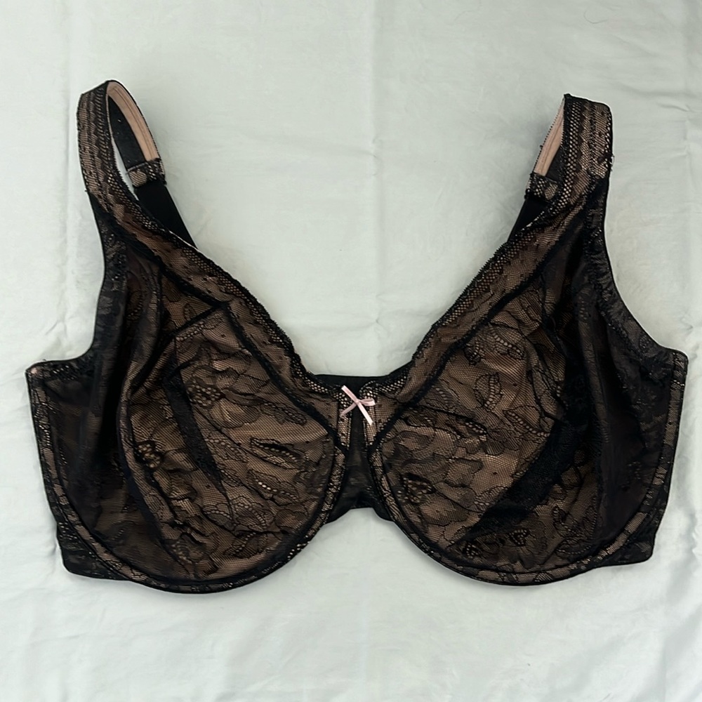 Cacique Unlined Full Coverage Underwire Bra with Lace Size 40H